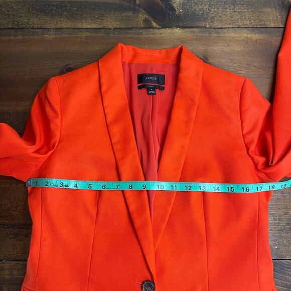 J. CREW Parke Blazer Linen Blend Brilliant Sunset Red Orange H9710 Women's 4 - Picture 12 of 13